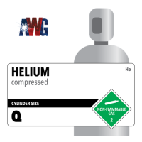 COC, Compressed Helium, Size Q High Pressure Steel Cylinder, CGA 580 Threaded Valve