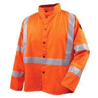 Black Stallion JF1012-OR Safety Welding Jacket with FR Reflective Tape, Safety Orange