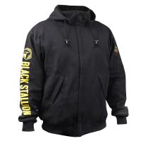 Black Stallion JF1331-BK 12 oz. Flame-Resistant Cotton Full-Zip Hooded Sweatshirt, Black
