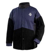 Black Stallion JH1016-NB BSX® FR Cotton & Cowhide Hybrid Welding Jacket, Navy & Black