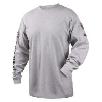 Black Stallion TF2510-GY NFPA 2112 & NFPA70E 7 oz. FR Cotton Knit Long-Sleeve T-Shirt, Gray