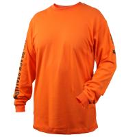 Black Stallion TF2510-OR NFPA 2112 & NFPA70E 7 oz. FR Cotton Knit Long-Sleeve T-Shirt, Safety Orange