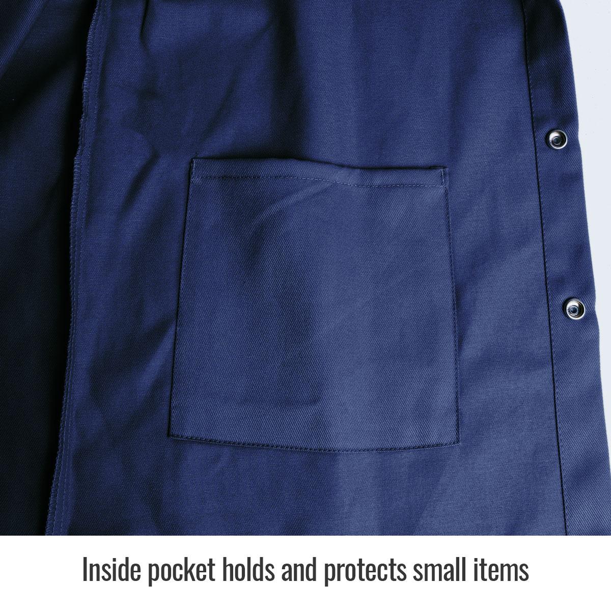 Revco Black Stallion FR Navy Welding Jacket - 9 Oz Flame Resistant Cotton, Size Small