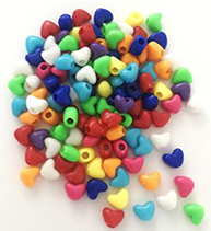 PLASTIC HEART SHAPED BEADS
