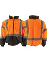 Large Lined Bomer Jacket, Orange/Black