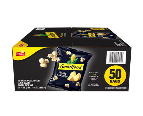 Smartfood White Cheddar Cheese Popcorn, 0.625 oz., 50 pk.