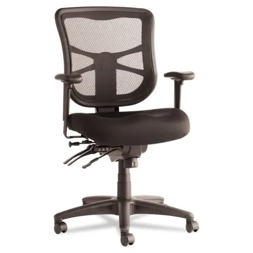 Walker's WorkPlace Mesh Mid-Back Multifunction Chair, Prem Fabric, Supports Up to 275 lb - Black