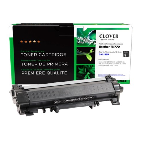 Clover Imaging Remanufactured Super High Yield Toner Cartridge for Brother TN770 Yield: 4,500 Pages