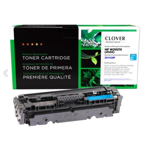 Clover Imaging Remanufactured High Yield Cyan Toner Cartridge (New Chip) for HP 414X (W2021X)