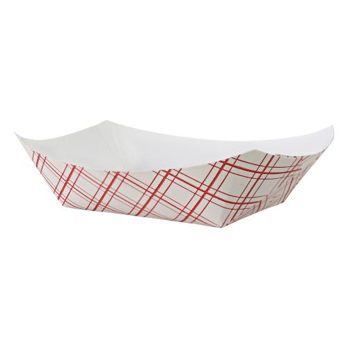 Empress 1/2lb Red Plaid Food Tray PFAS Free 4 / 250 cs