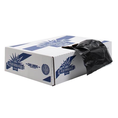 Performance Plus 43x47 1.5EQ mil Black 56 gallon Low Density Liner interleaved rolls 10 / 10 cs