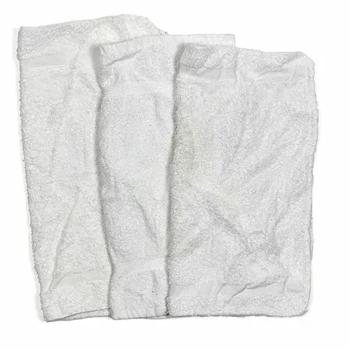Hospeco Reclaimed Terry Wash Cloths, White, 25 lb/cs