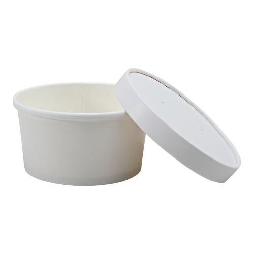 Empress Paper Food / Soup Container w/ Lid 8 oz White Combo 250 / cs