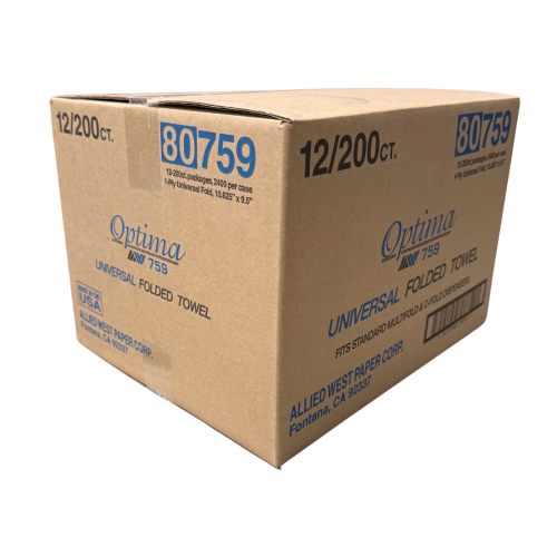 Allied West Multifold TAD Paper Towel - White - 12/200 XL