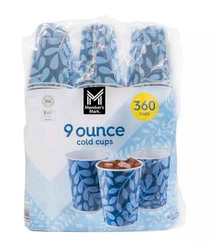 Member's Mark Printed Paper Bath Cold Cup 9 oz., 360 ct.
