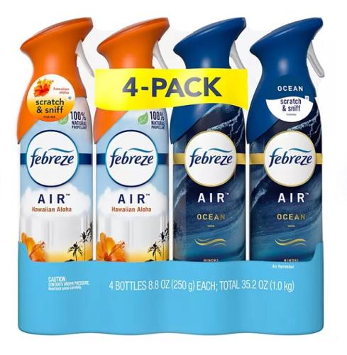 Febreze Air Effects Air Freshener Spray, Hawaiian Aloha & Ocean, 4 ct., 35.2 oz.