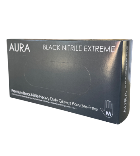 WorkPlace No Powder Nitrile Glove - Black - Medium - 100/bx