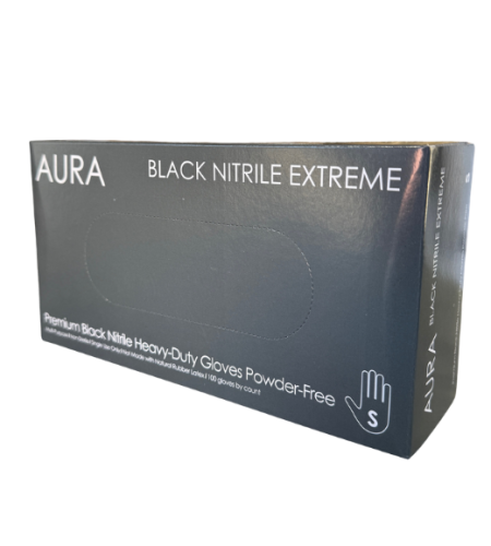 WorkPlace No Powder Nitrile Glove - Black - Small - 100/bx