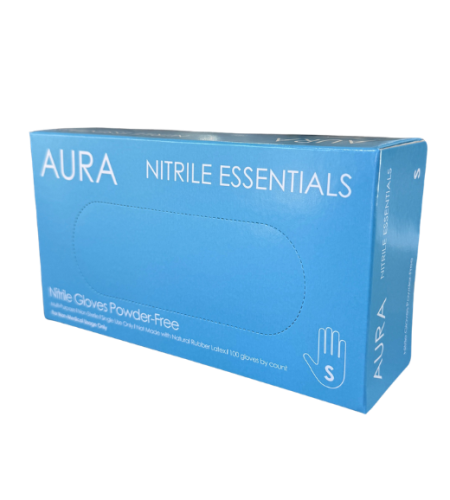 Workplace Powder Free Nitrile Gloves - Blue - Small - 100/bx