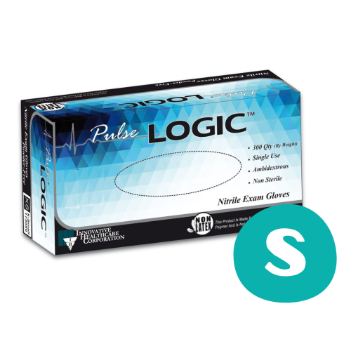 Pulse Logic Nitrile PF Exam Glove - Small - 300/bx