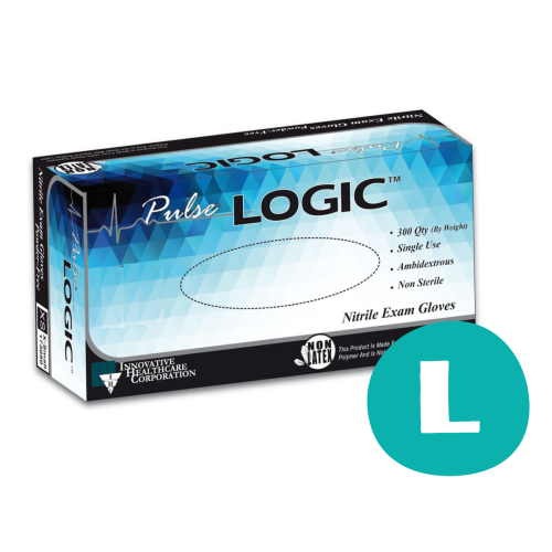 Pulse Logic Nitrile PF Exam Glove - Large - 300/bx