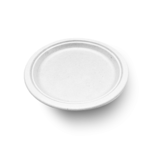 Empress Earth Heavy Weight Plate 9" Natural White Bagasse PFAS Free 4 / 125 cs