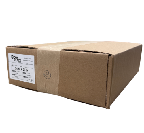 WorkPlace 24x23 1.5mil 250/CS Black Flatpack - Can Liners / Trash Bags