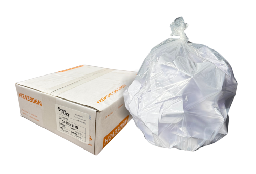Allstate Plastic 24x33 6mic 1000/CS Natural Rolls - HDPE Can Liners / Trash Bags