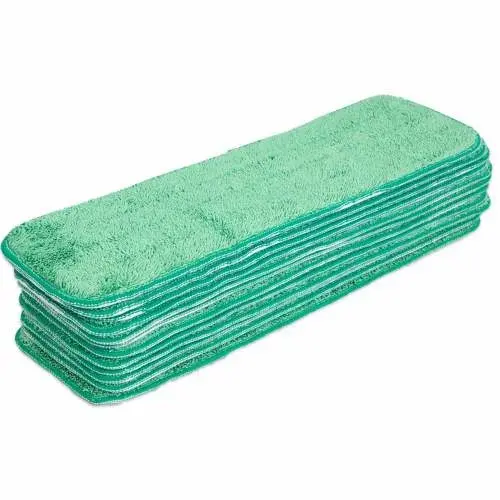 Hospeco Microfiber Flat Wet Mop - 18", Green 1/ea
