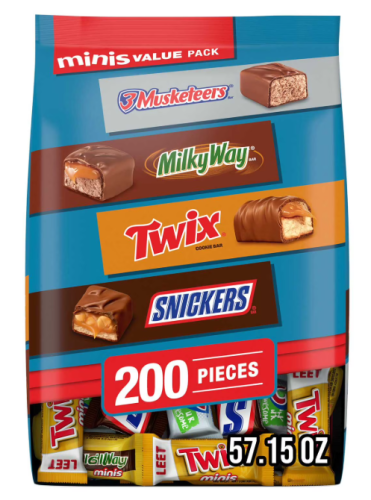 Mars Minis Chocolate Candy Bars Variety Pack, 200 ct.