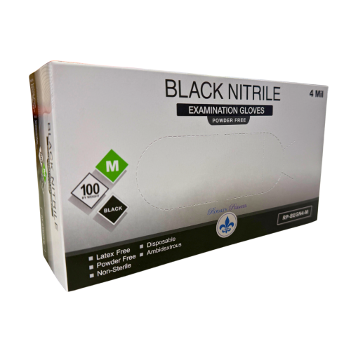 WorkPlace No Powder Nitrile Glove - Black - Medium - 100/bx