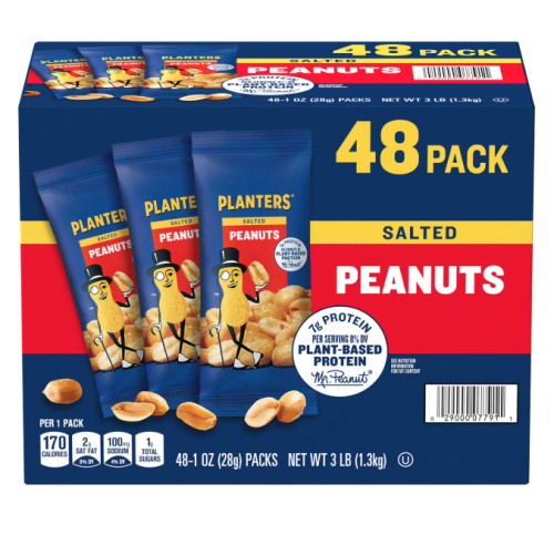 Planters Salted Peanuts, Single-Serve Packs, 1 oz., 48 pk.