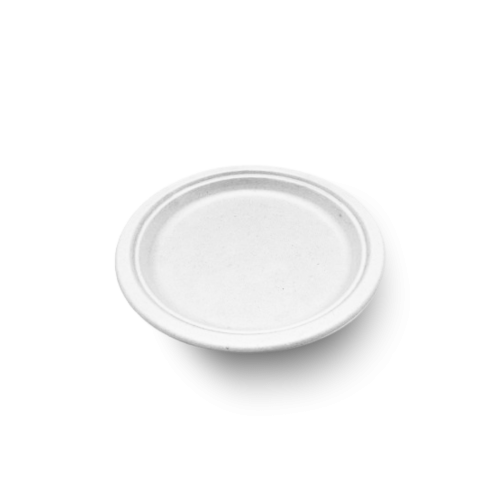 Empress Earth Heavy Weight Plate 7" Natural White Bagasse PFAS Free 8 / 125 cs