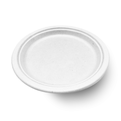 Empress Earth Heavy Weight Plate 10" Natural White Bagasse PFAS Free 4 / 125 cs
