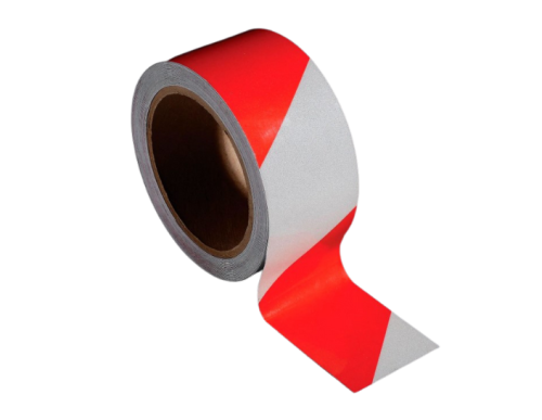 INCOM® Safety Tape Reflective Striped Red/White, 2"W x 30'L, 1 Roll