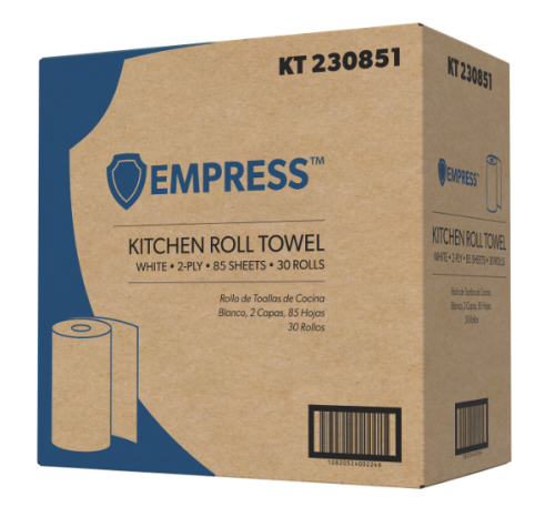 Empress Kitchen Towel Roll White 8" X 11" 2-Ply 85 / Roll 30 / cs