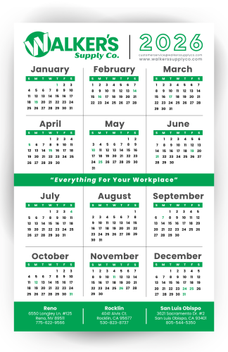 Walker's 2026 Wall Calendar - 11x17 *FREE*