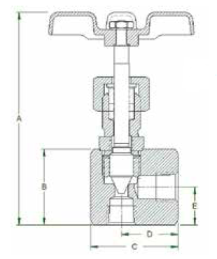 Apollo Series 60B 10,000 PSI Carbon & Stainless Angle Globe Needle Valve