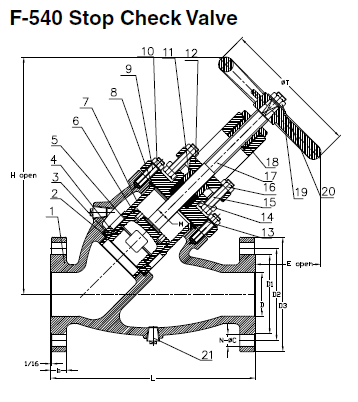 Stockham Series F-540 Non-Return Globe Valves