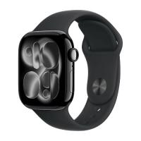 Apple Watch Series 11 46mm Jet Black Aluminium Case with Black Sport Band - M/L