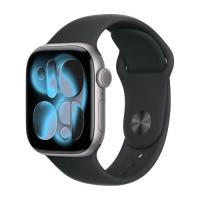 Apple Watch Series 11 42mm Space Gray Aluminium Case with Black Sport Band - M/L
