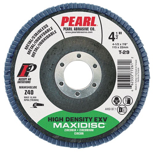 Maxidisc™ EXV Zirconia High Density - MAX454ZJEH 4.5" x 5/8"-11 Zirc EXV Flap Disc - 40 grit