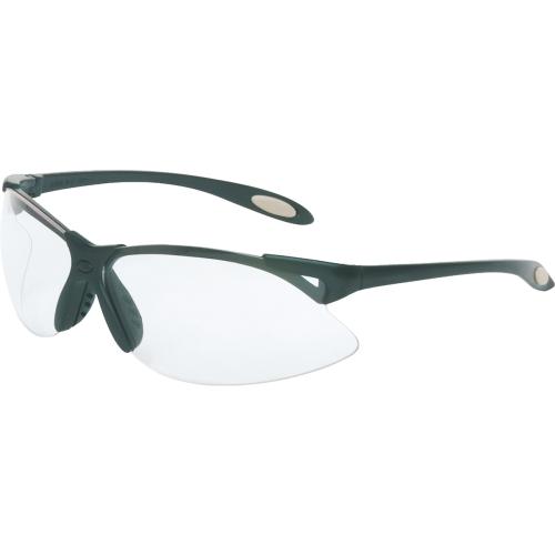 Semi-Rimless Gray Safety Glasses with Clear Lens and Anti-Scratch, Hard Coating