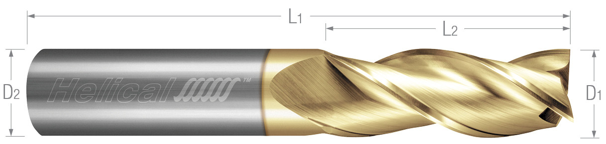 3 Flute, Square - 35° Helix, Metric End Mills for Aluminum Alloys & Non-Ferrous Materials