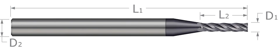 Miniature End Mills - Square - Long Flute - Metric