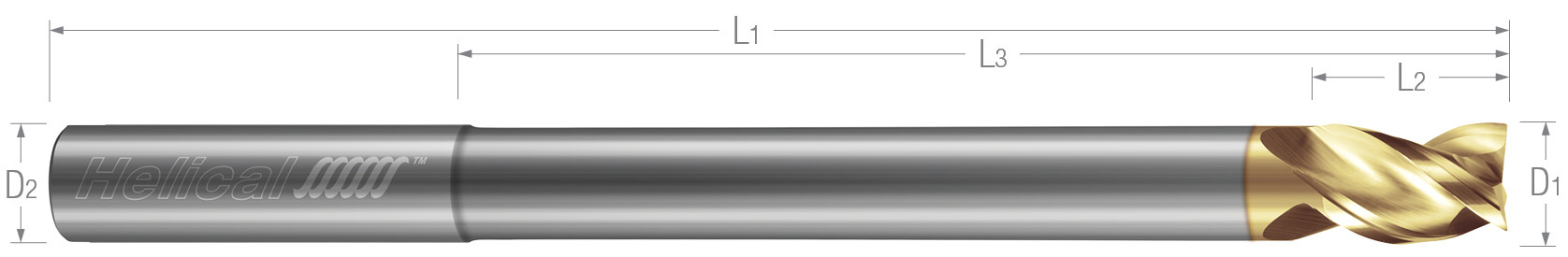 3 Flute, Square - 40° Helix, Variable Pitch, Reduced Neck End Mills for Aluminum Alloys & Non-Ferrous Materials