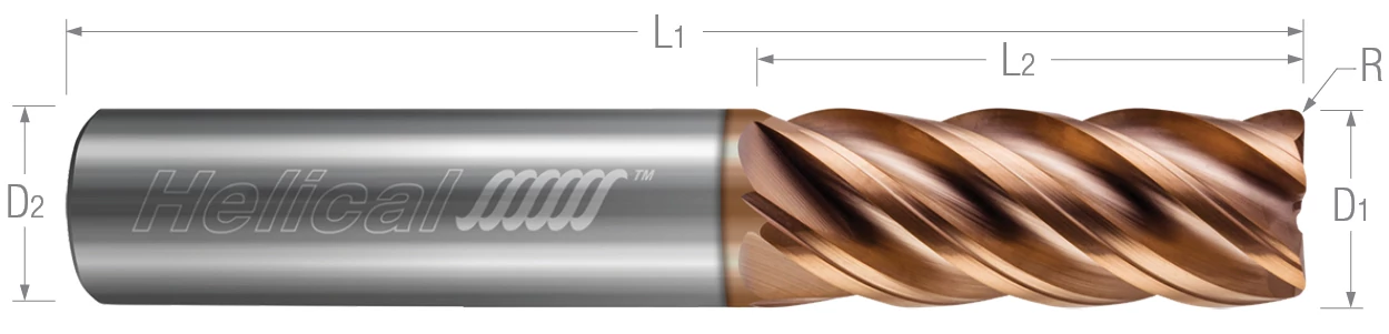 5 Flute - Corner Radius - Variable Pitch (Tplus) End Mills for Stainless Steels & High Temp Alloys