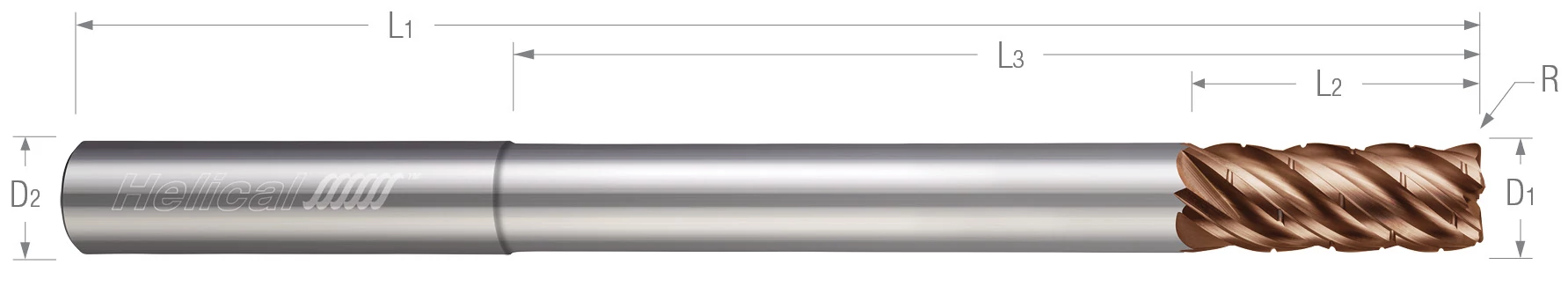 5 Flute - Corner Radius - Variable Pitch - Chipbreaker - Reduced Neck End Mills for Stainless & High Temp