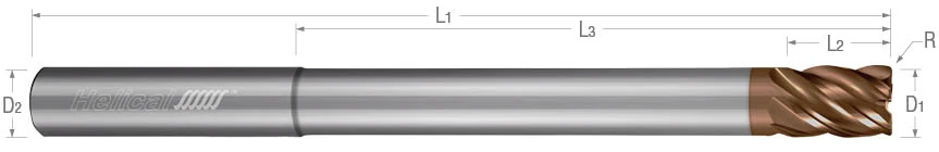 5 Flute - Corner Radius - Variable Pitch - Reduced Neck End Mills for Stainless Steels & High Temp Alloys