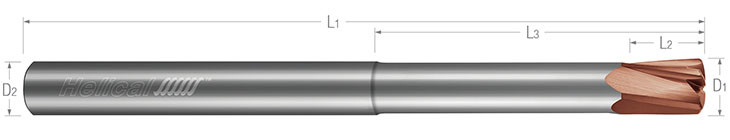 High Feed End Mills - Steels up to 45 Rc - Variable Pitch - Reduced Neck High Feed End Mills